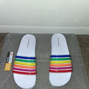 Tommy Hilfiger Women's Multicolor Stripe Slides